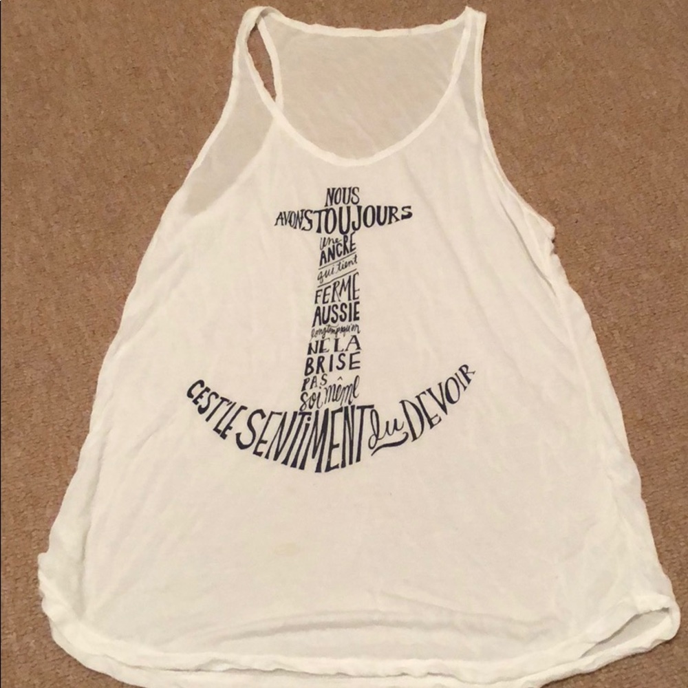 White Anchor Tank top